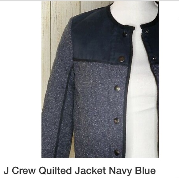j. crew - size 2 (Small) navy blue quilted jacket. - Picture 7 of 9